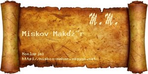Miskov Makár névjegykártya